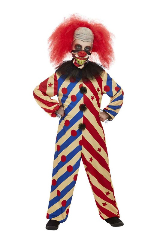 Disfraz Payaso cruel con máscara niño