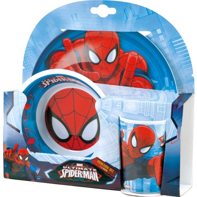 Set Vajilla melamina Spiderman 3 piezas