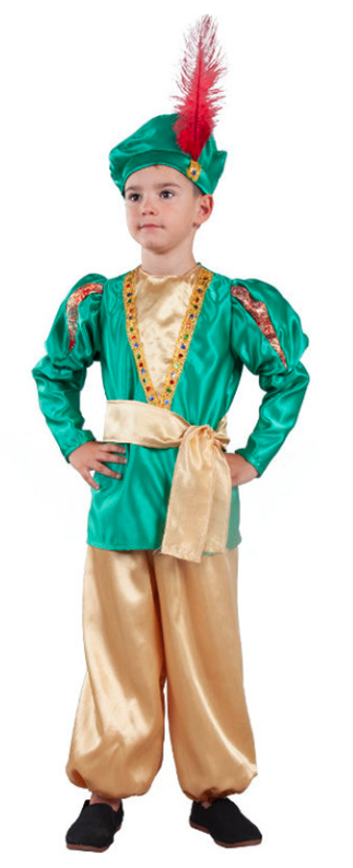 Traje de paje verde infantil