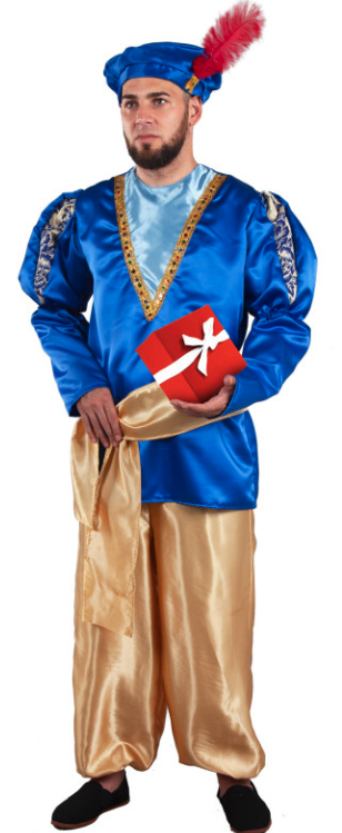 Traje paje azul adulto
