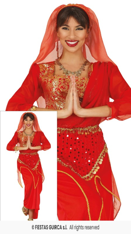 Disfraz Hindu roja para mujer