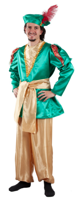 Traje paje verde adulto