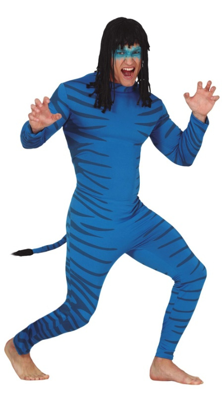 Disfraz Felino azul para hombre