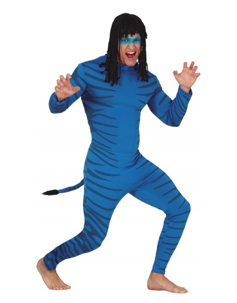 Disfraz Felino azul para hombre