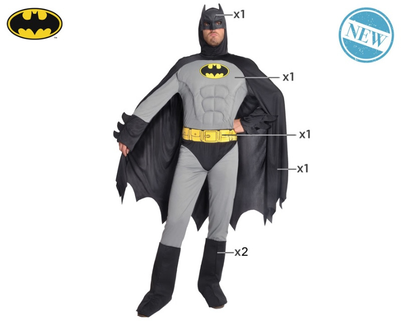 Disfraz Batman musculoso gris adulto