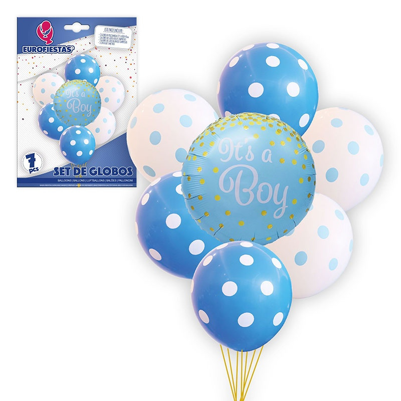 Set Globos poliamida 7 piezas It´s a Boy