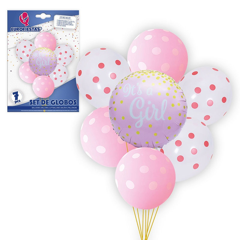 Set Globos poliamida 7 piezas It´s Girl