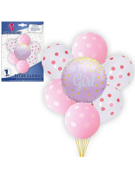 Set Globos poliamida 7 piezas It´s Girl