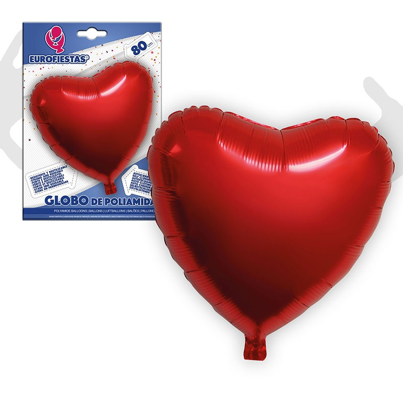 Globo Poliamida Corazón rojo 80cms.
