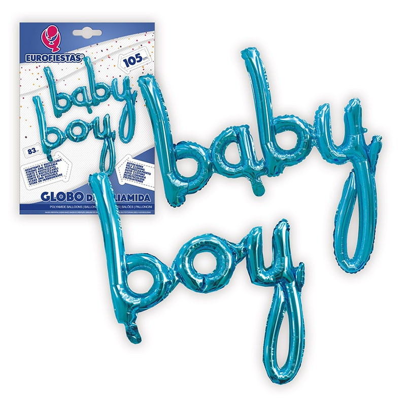 Globo poliamida letras Baby Boy 200 cms.