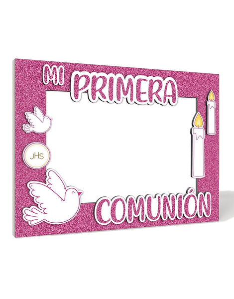 Photocall Comunión color rosa