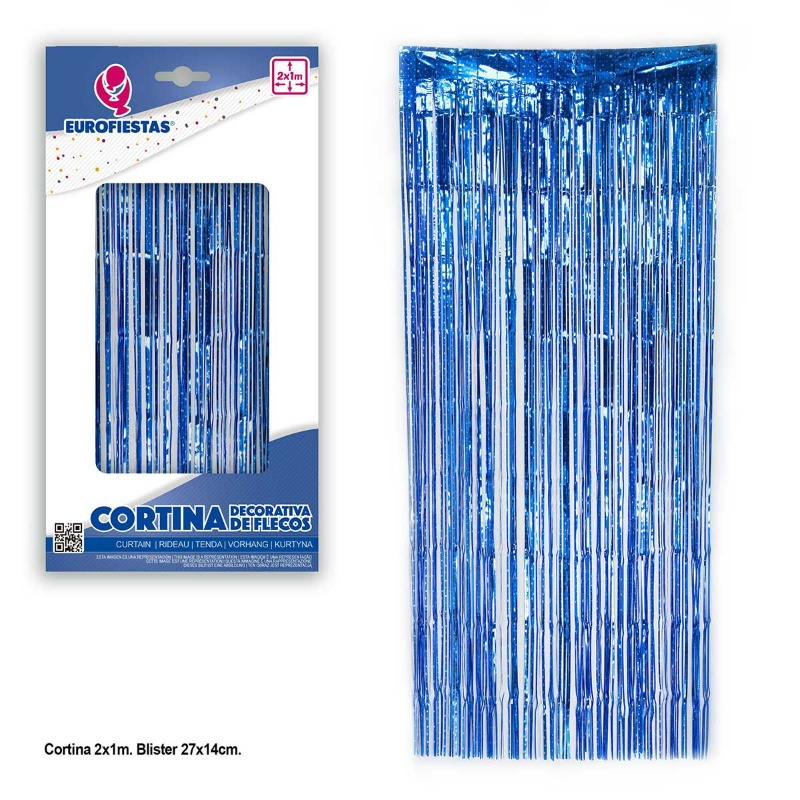 Cortina flecos 2x1M. Estrellas colores