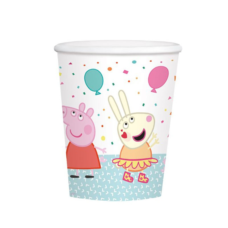 8 Vasos Peppa Pig  250 ML. desechables