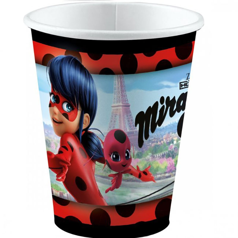 8 Vasos Ladybug 25cl. desechables