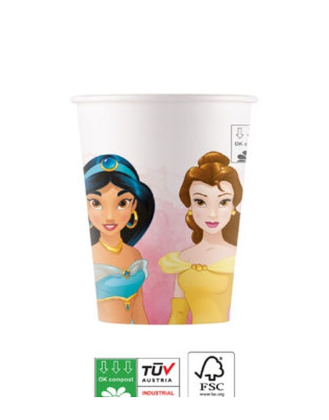 8 Vasos Princesas 200 ml.desechables