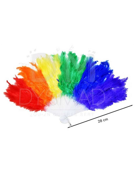 Abanico multicolor plumas