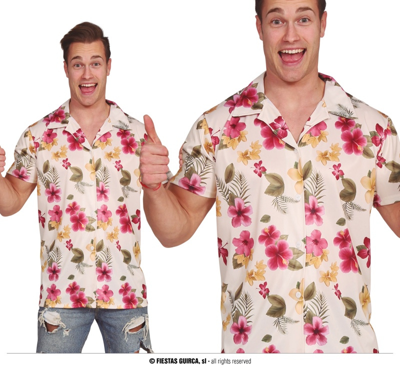 Camisa Hawaiana flores adulto
