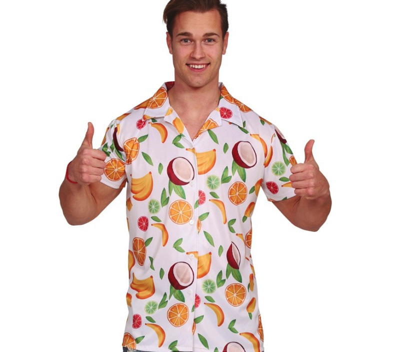 Camisa Hawaiana frutas adulto