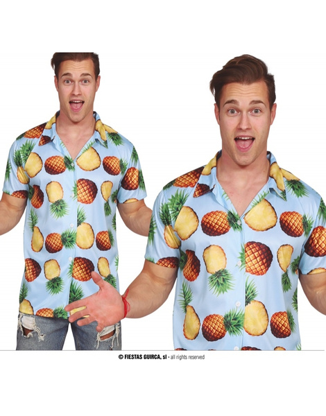 Camisa Hawaiana piñas adulto