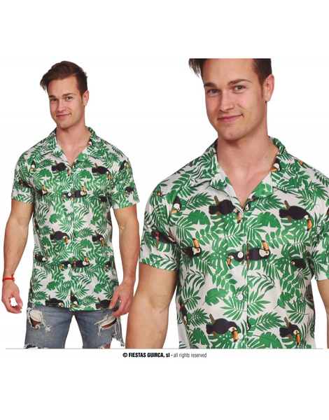 Camisa Hawaiana palmeras adulto