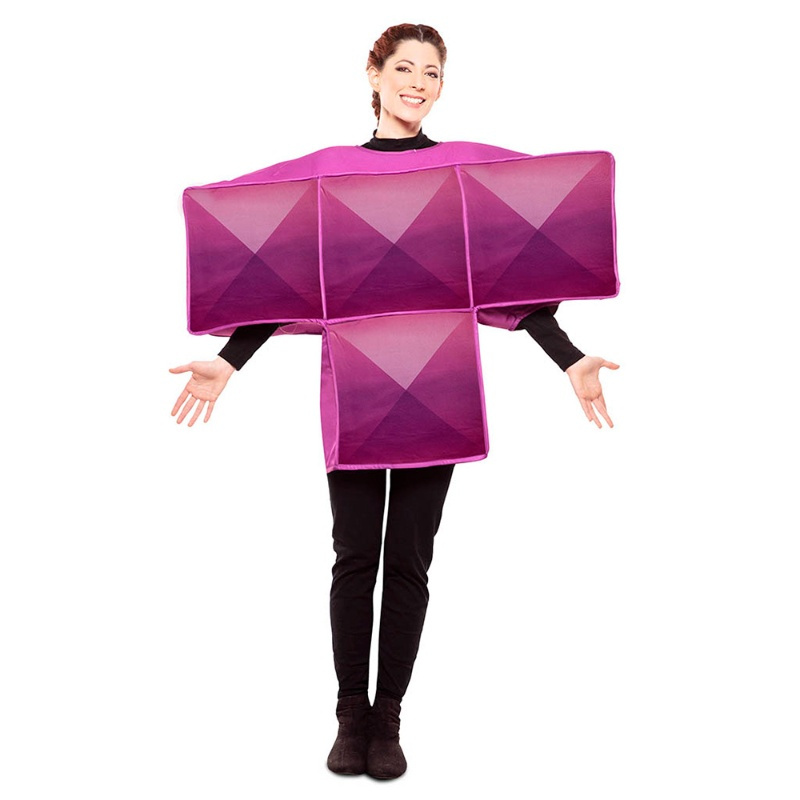 Disfraz de Tetris  púrpura T adulto