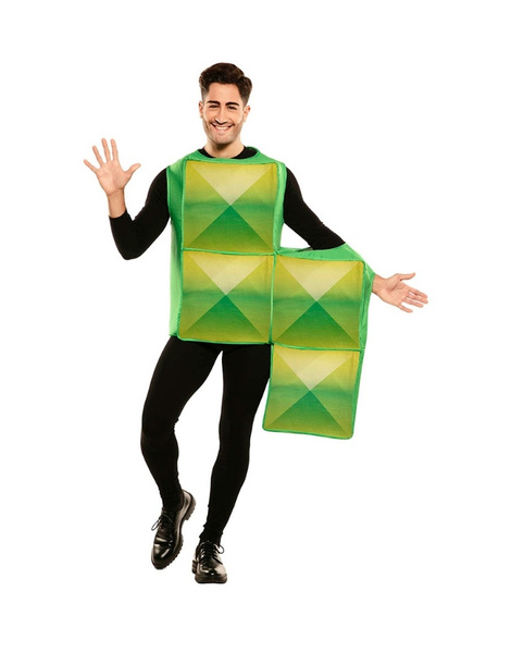 Disfraz Tetris verde S  adulto