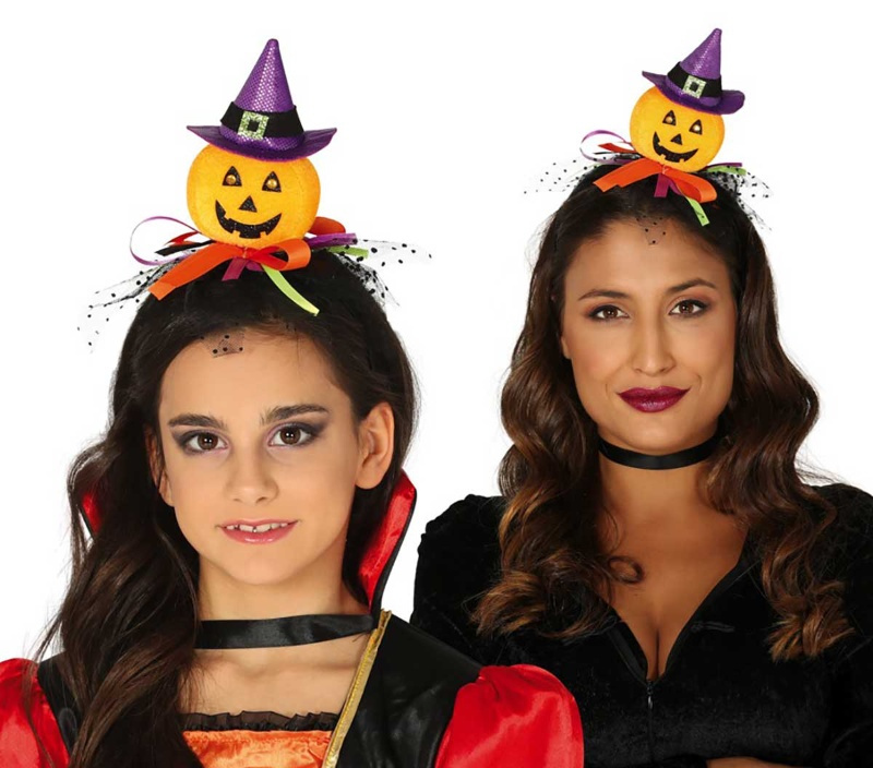 Diadema calabaza con gorro