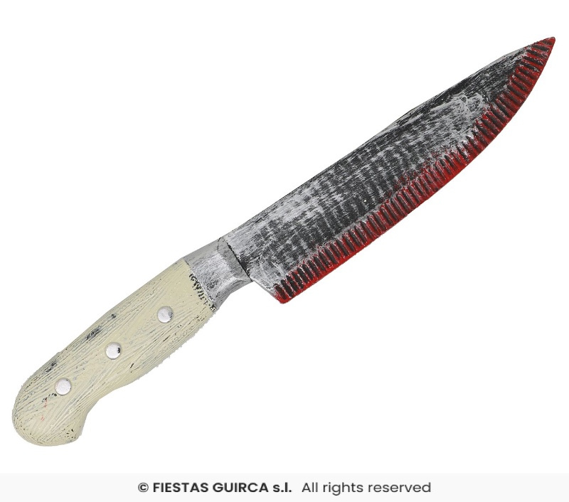 Cuchillo con sangre 33 cms.