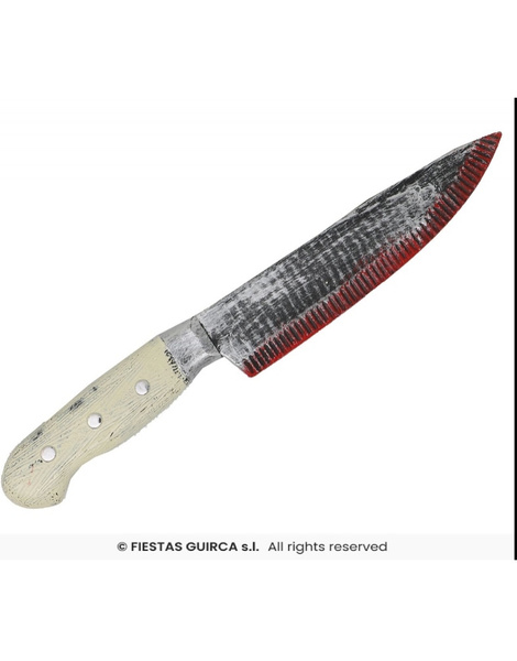 Cuchillo con sangre 33 cms.