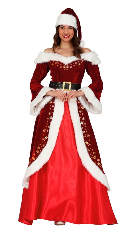 Disfraz Mama Noel traje largo para mujer