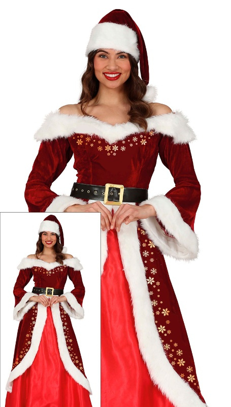 Disfraz Mama Noel traje largo mujer