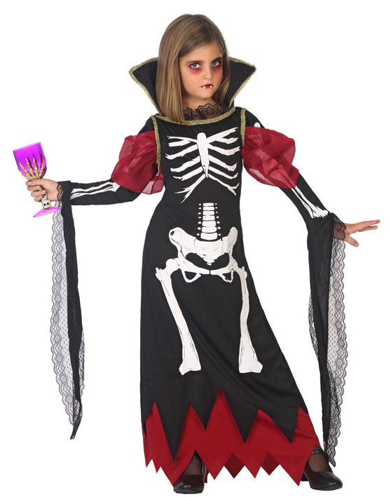 Disfraz Vampira esqueleto niña