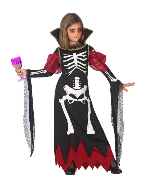 Disfraz Vampira esqueleto niña