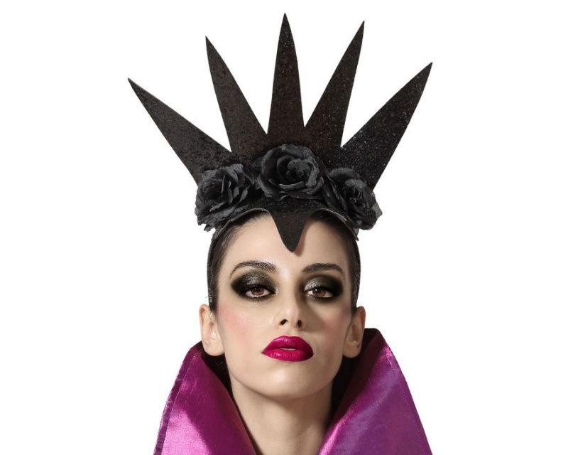 Diadema reina negra 33x29 cms.