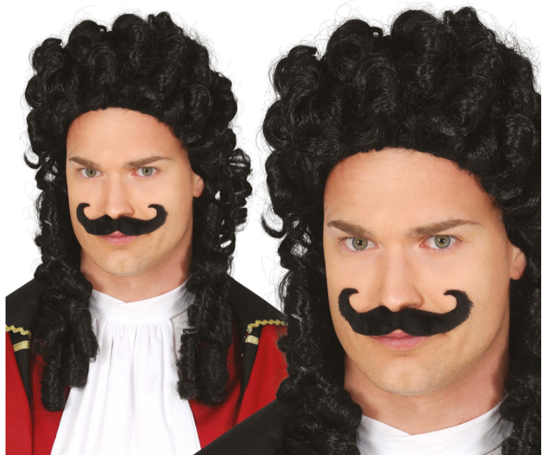 Peluca capitán pirata con bigote