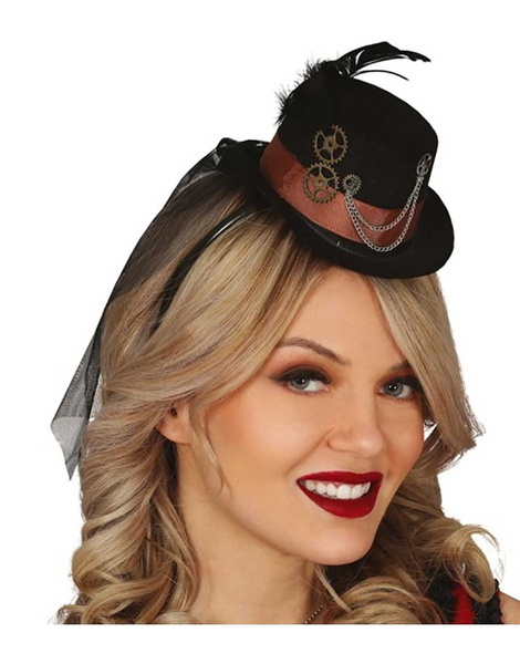 Chistera diadema minisombrero Steampunk