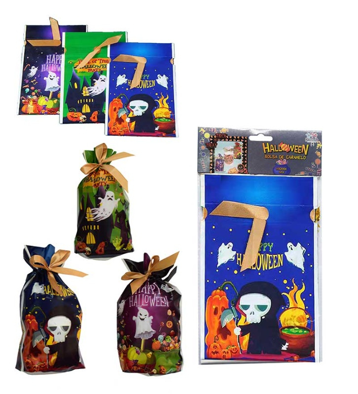 Bolsa caramelo con lazo halloween