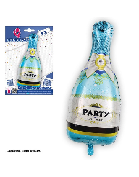 Globo poliamida botella party azul/rosa