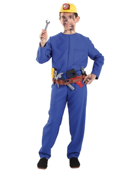 Disfraz mecanico mono azul infantil