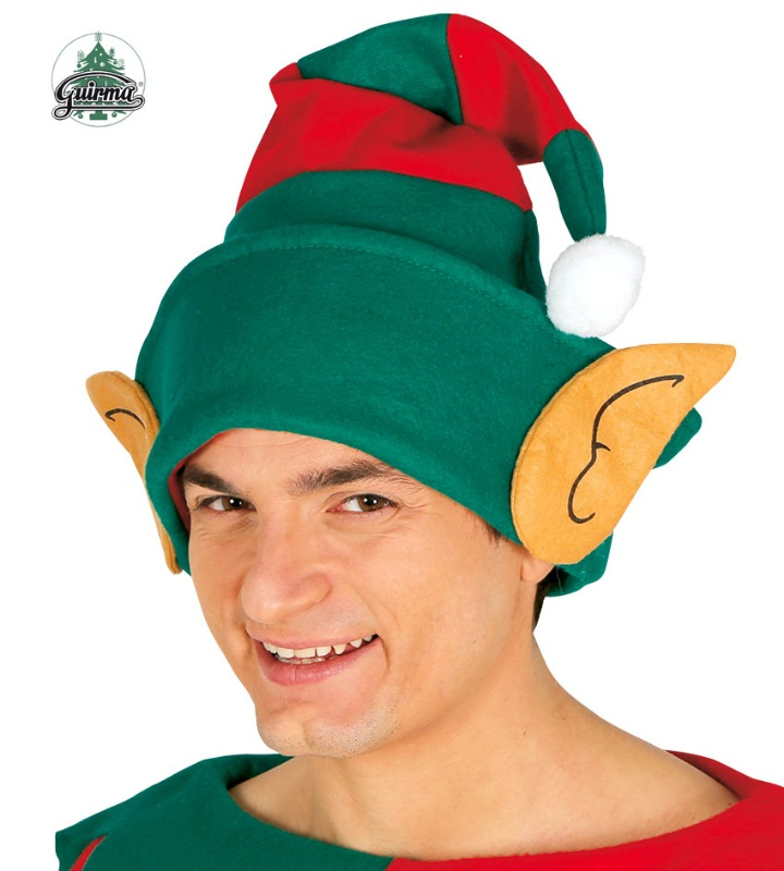Gorro Elfo a rayas con orejas adulto