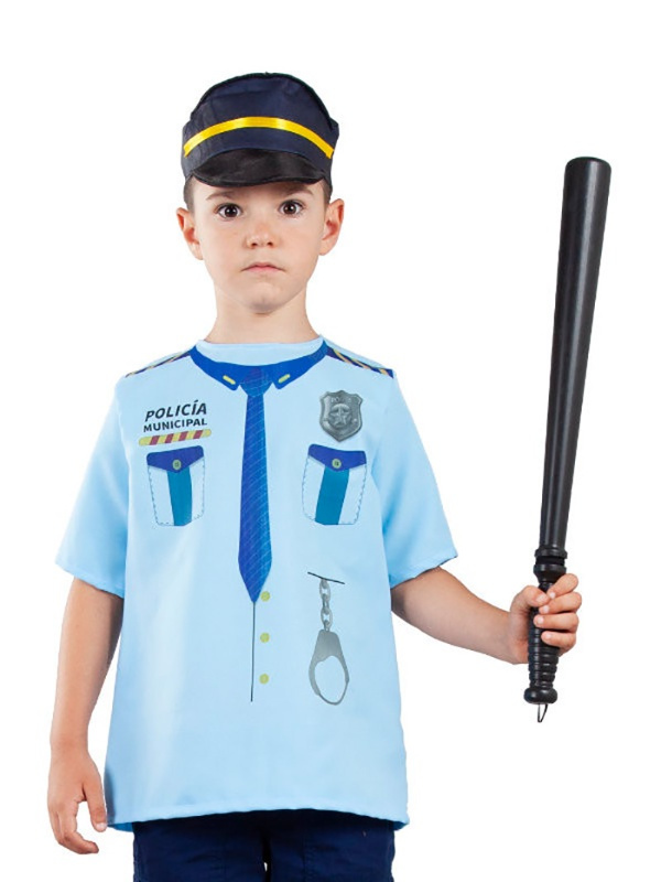 Camiseta y gorra policia infantil