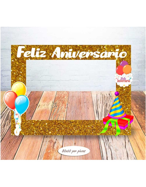 Marco 80x60 Feliz Aniversario col.surt.