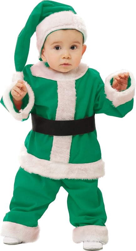 Disfraz Papa Noel verde infantil y bebés