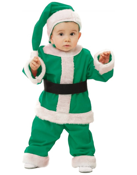 Disfraz Papa Noel verde infantil y bebés