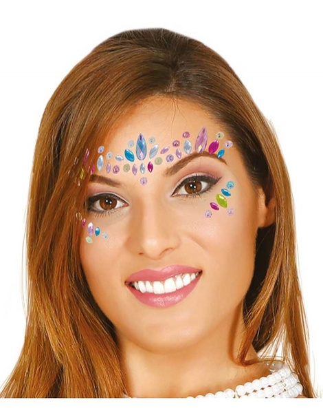 Joyas faciales adhesivas multicolor