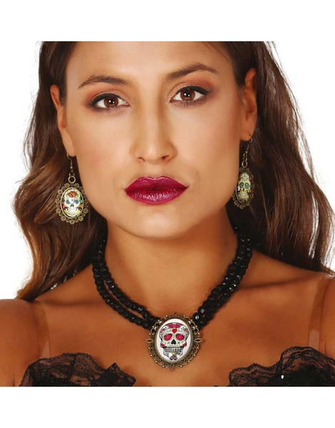 Set Collar + pendientes Día de difuntos