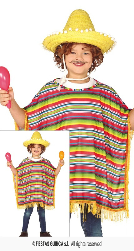 Poncho mejicano infantil 7/9 años