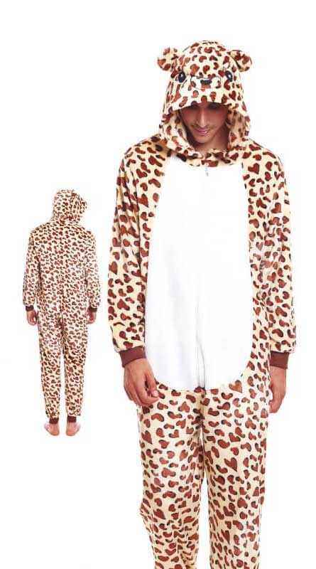 Disfraz pijama Leopardo adulto