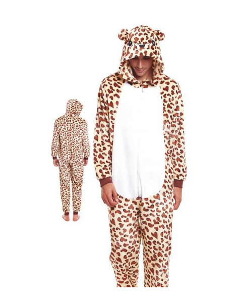 Disfraz pijama Leopardo adulto
