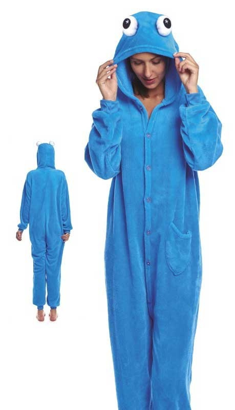 Disfraz pijama monstruo azul mujer